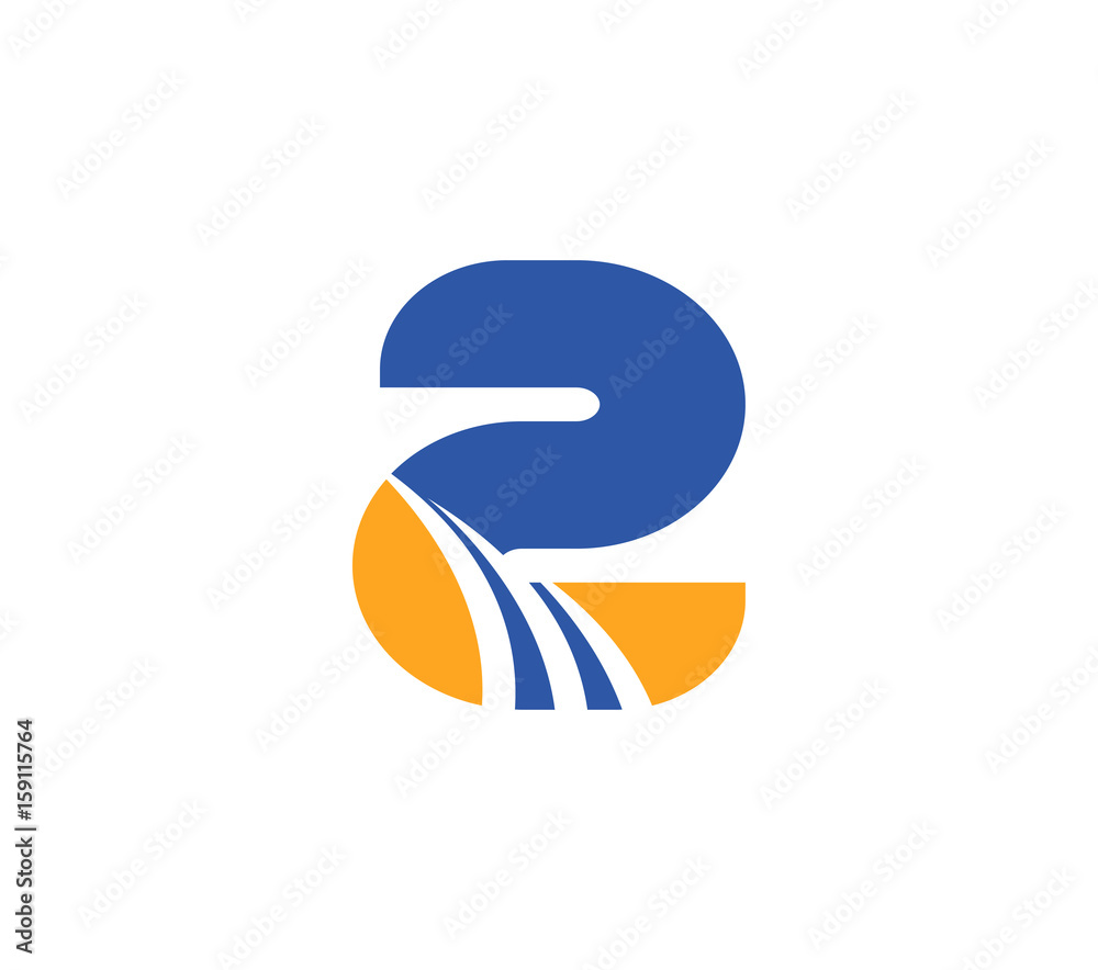 Abstract Number 2 logo Symbol icon
