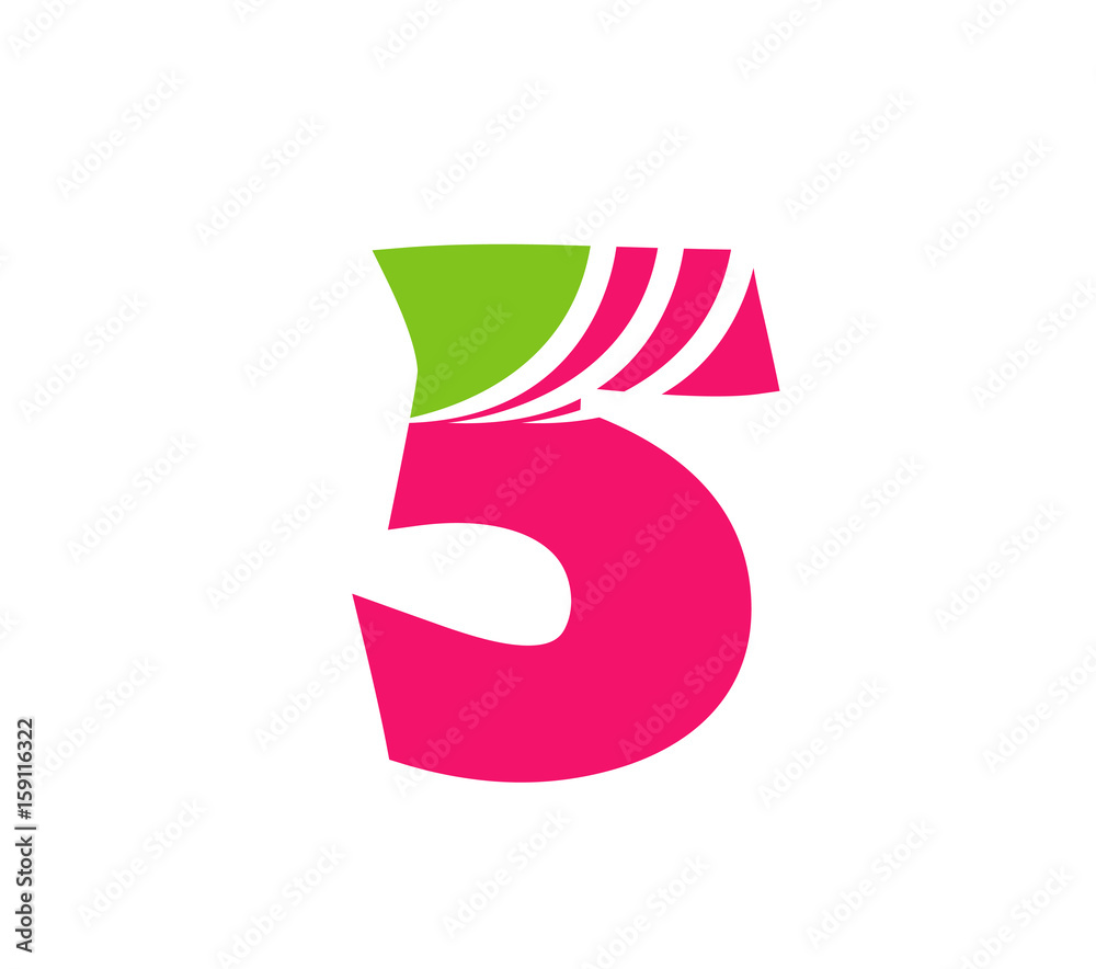 Number logo design.Number five logo.Logo 5 vector template Stock Vector ...
