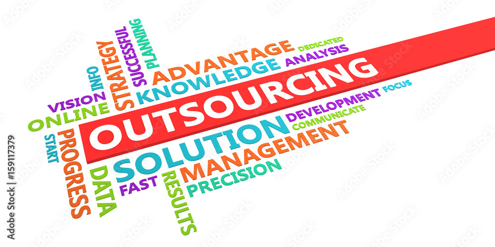Fototapeta premium Outsourcing Word Cloud
