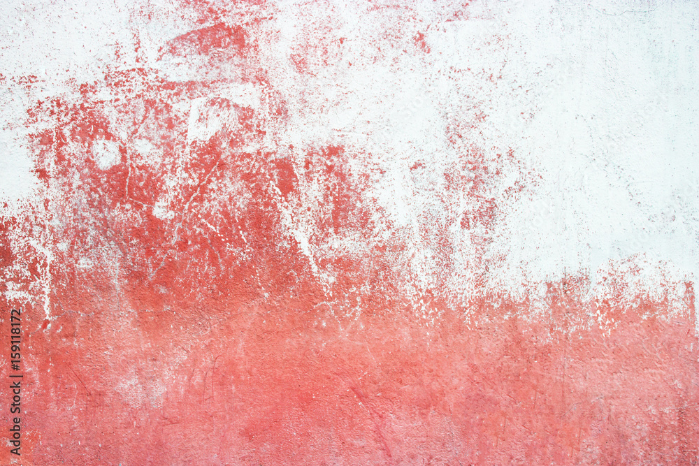 Fototapeta premium Red wall texture, color plaster surface, abstract background