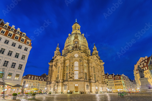 Dresden Frauenkirche  Church of our lady  at night  Dresden  Germany