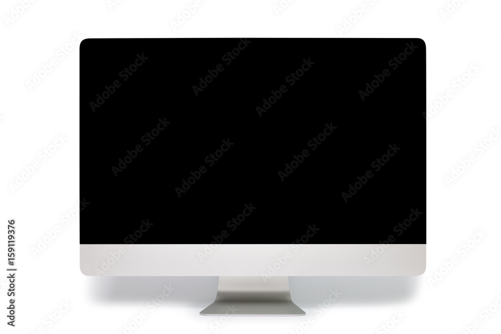 silvery computer isolated on a white background silvery computer isolated on a white background