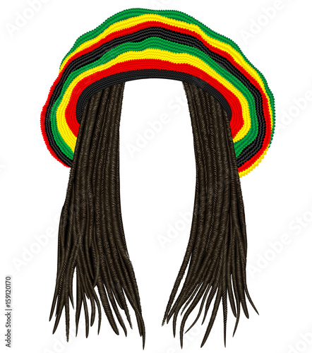 Jamaican rasta hat.Hair dreadlocks.reggae .funny avatar photo