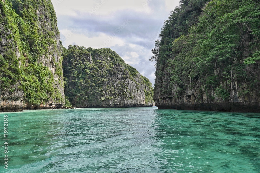 Looking back to the entrance to Maya bay, Krabi, Thailand