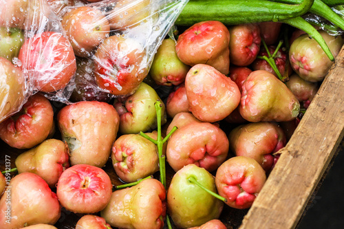 Bell fruit, Wax Apple, Waterapple in the Caribbean exotic market photo