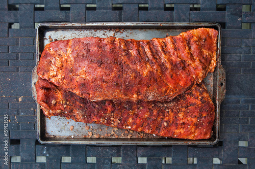 Dry spice rubbed ribs for grilling