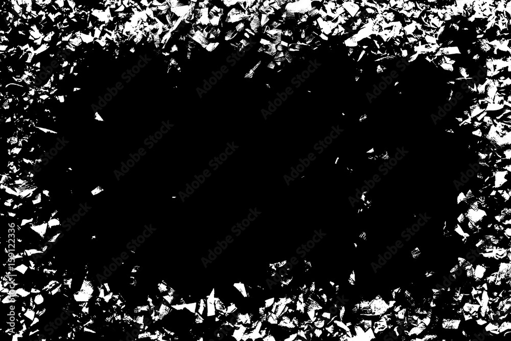 Frame black and white confetti on a black background Frame black and white confetti on a black background