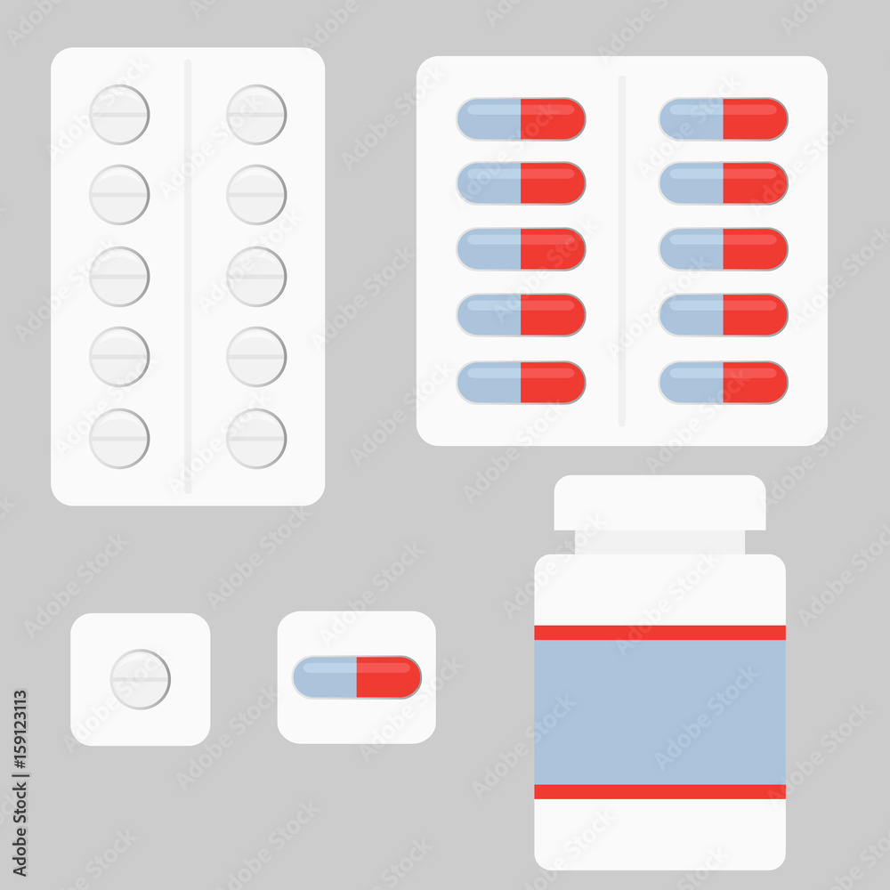 A set of tablets and capsules A set of tablets and capsules