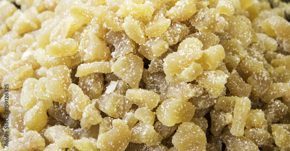 Dry sweetened ginger