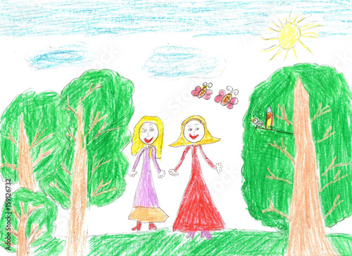 Child s drawing happy family