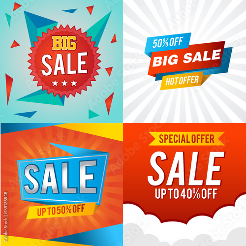 Sale Banner on colorful background