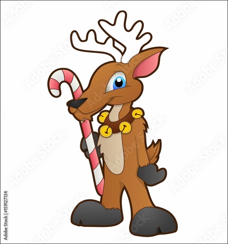 Cartoon deer with snorkel