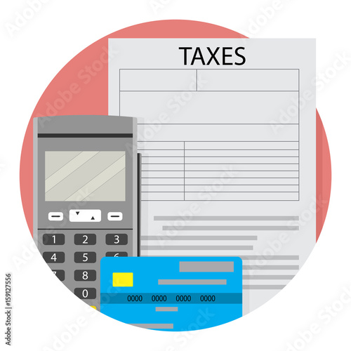 Remote taxation icon app flat