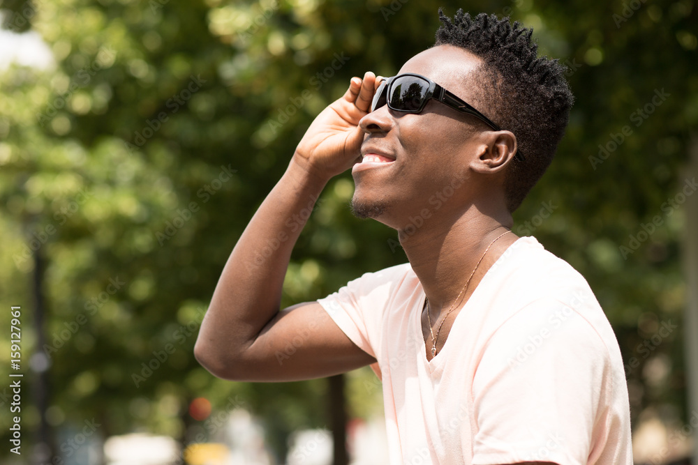 Stylish african american man in sunglasses Stylish african american man in sunglasses