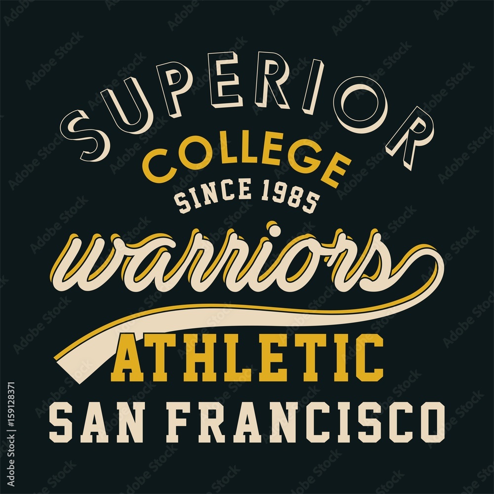 graphic for shirt and print superior college warriors