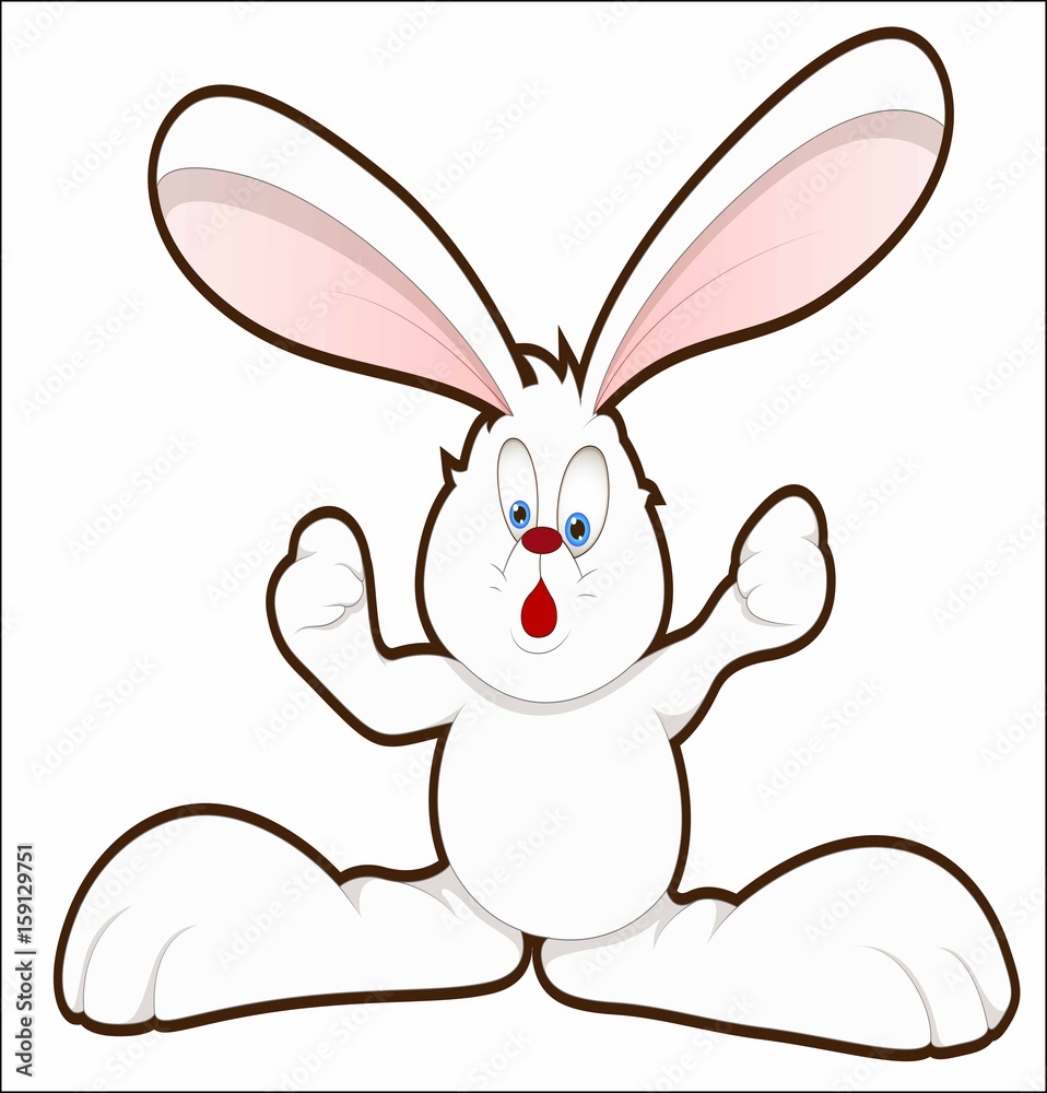 Fototapeta premium Cartoon cheerful hare