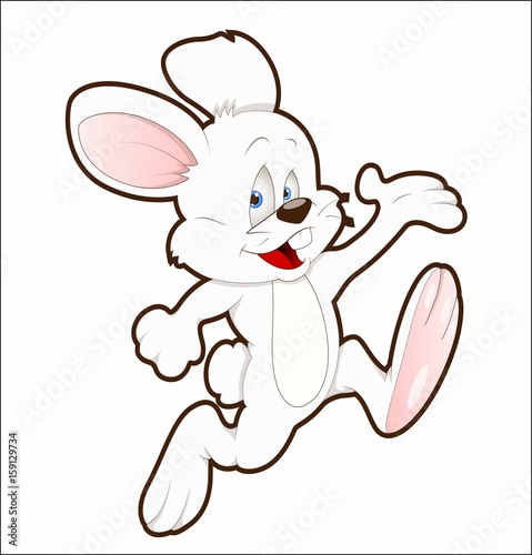 Cartoon cheerful hare