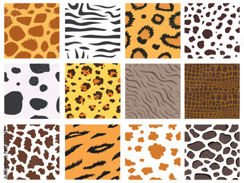 Animal fur texture nature abstract wildlife background wild furry hair seamless pattern natural material africa striped textile vector illustration