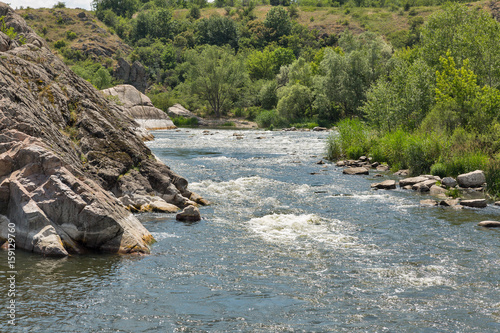 Southern Bug river landscape in Migeya, Ukraine. photo