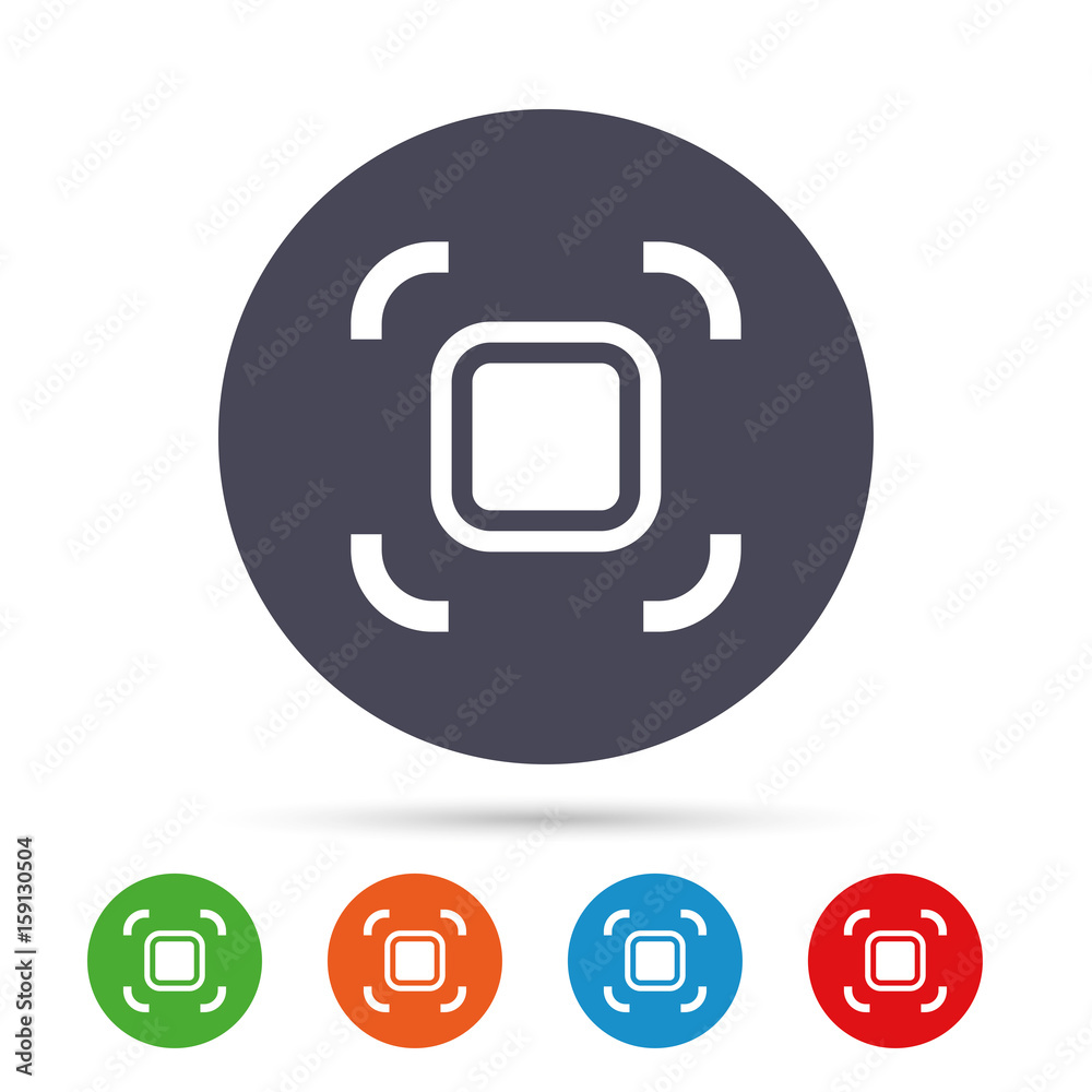 Autofocus zone sign icon. Photo camera settings. Autofocus zone sign icon. Photo camera settings.