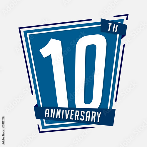 10 years anniversary design template. Vector and illustration.