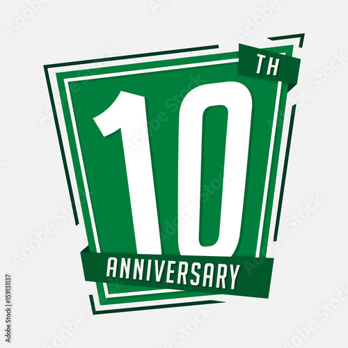 10 years anniversary design template. Vector and illustration.