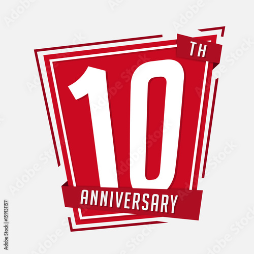 10 years anniversary design template. Vector and illustration.