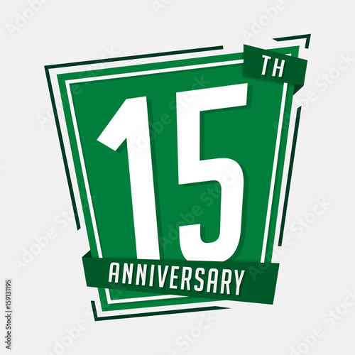 15 years anniversary design template. Vector and illustration.