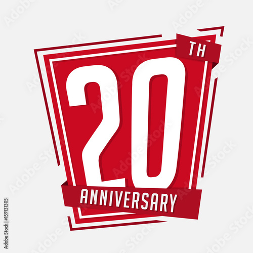 20 years anniversary design template. Vector and illustration.