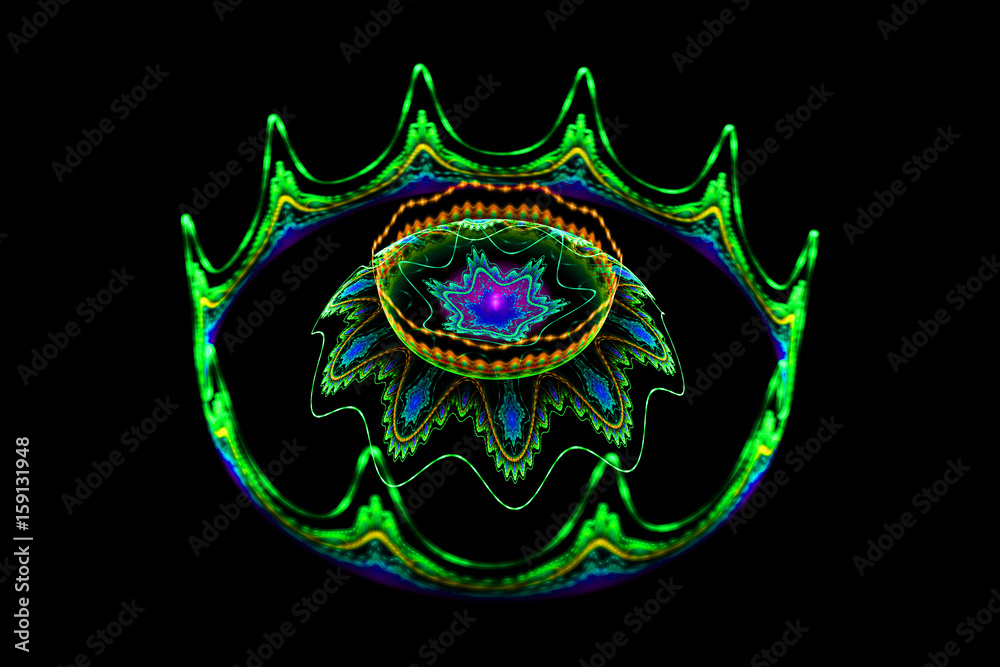 Obraz premium fractal colored gas burner flowers