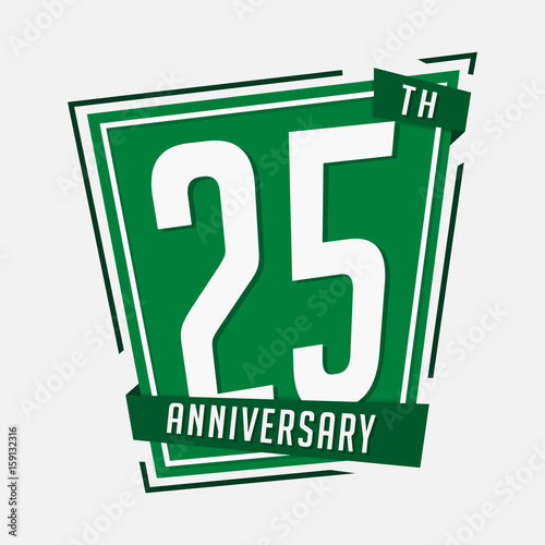 25 years anniversary design template. Vector and illustration.