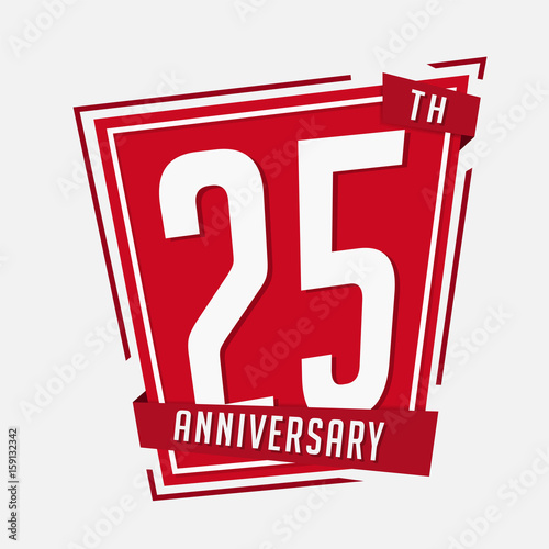 25 years anniversary design template. Vector and illustration.