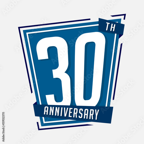 30 years anniversary design template. Vector and illustration.