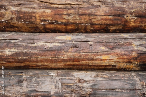 Wooden background made of logs