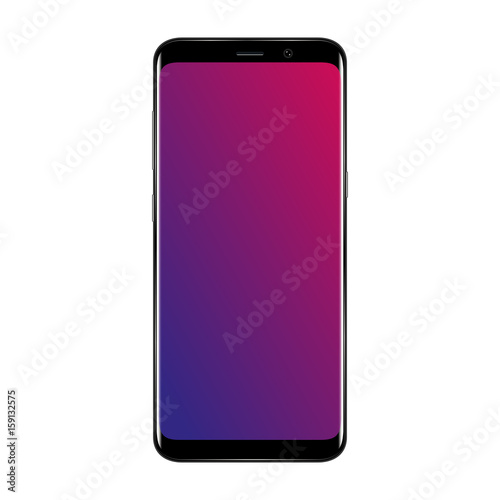 Smart phone. Realistic mobile phone smartphone with blank screen isolated on background. Vector illustration for printing and web element.