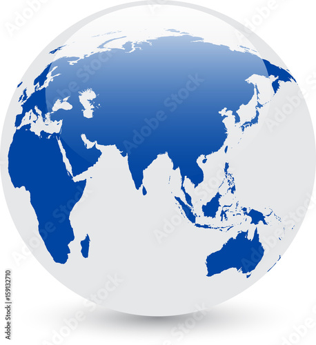 Blue and white abstract globe.