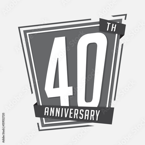 40 years anniversary design template. Vector and illustration.