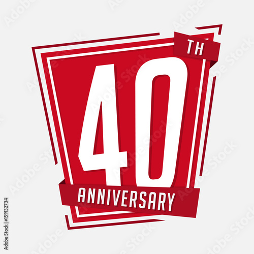 40 years anniversary design template. Vector and illustration.