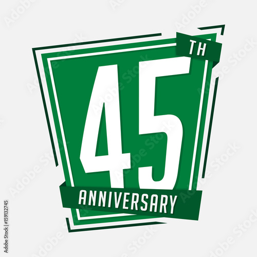 45 years anniversary design template. Vector and illustration.