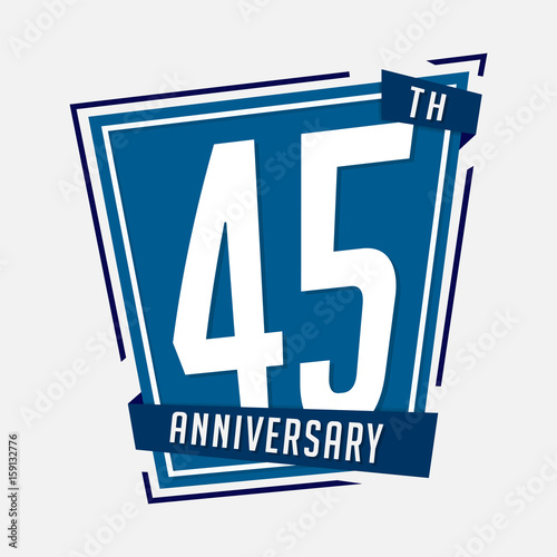 45 years anniversary design template. Vector and illustration.