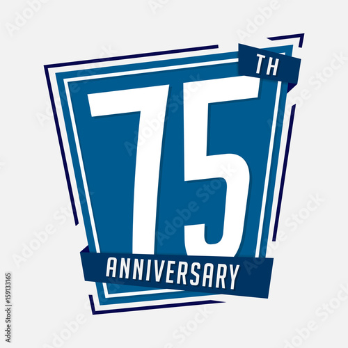 75 years anniversary design template. Vector and illustration.