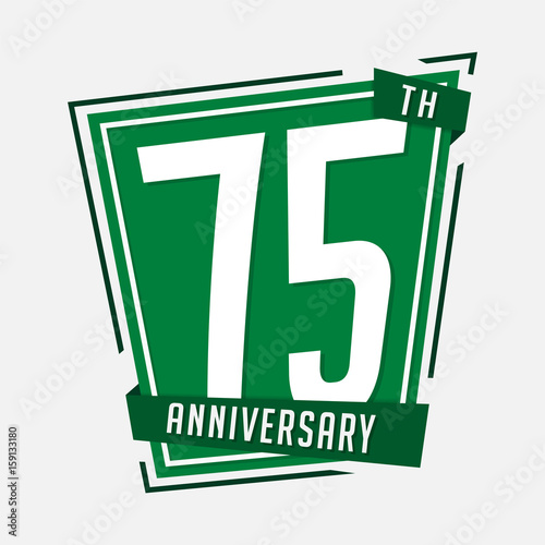 75 years anniversary design template. Vector and illustration.