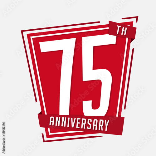 75 years anniversary design template. Vector and illustration.