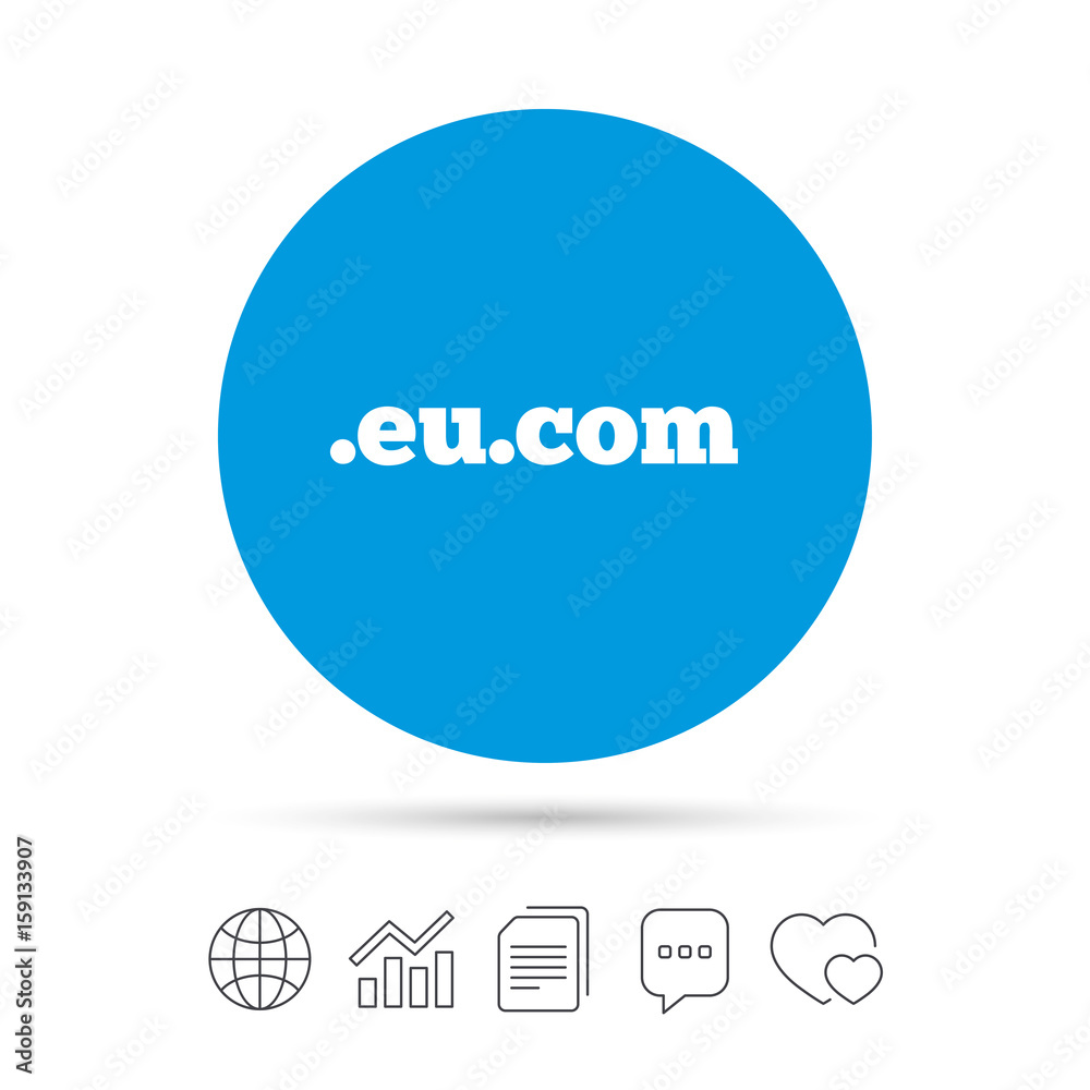 Domain EU.COM sign icon. Internet subdomain. Domain EU.COM sign icon. Internet subdomain.