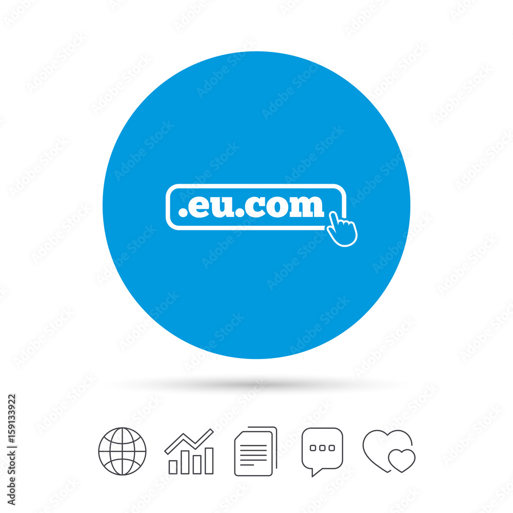 Domain EU.COM sign icon. Internet subdomain. Domain EU.COM sign icon. Internet subdomain.