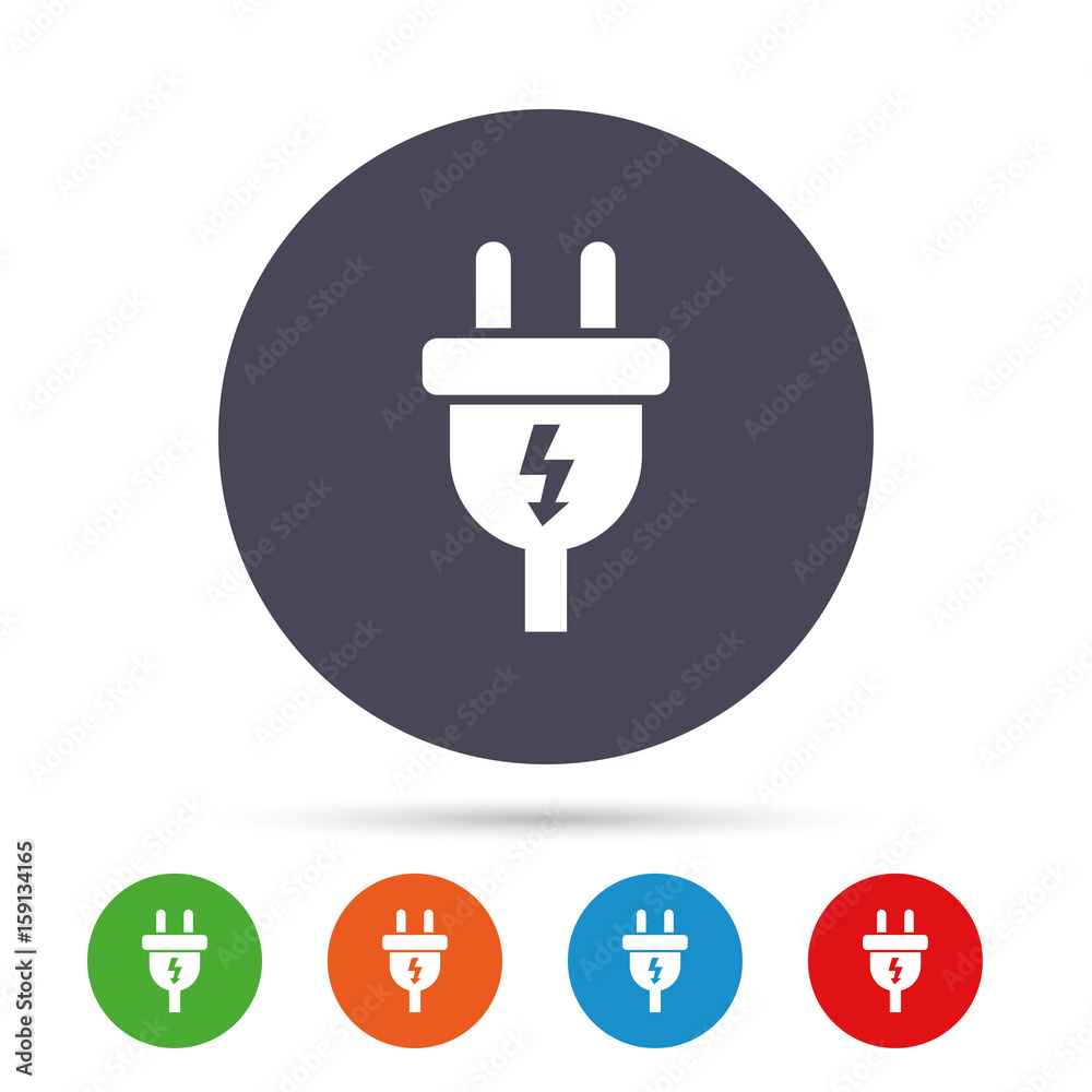 Electric plug sign icon. Power energy symbol. Electric plug sign icon. Power energy symbol.