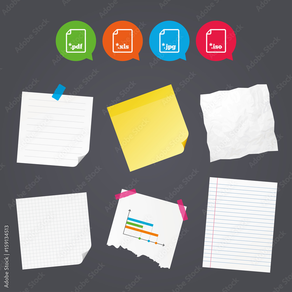 Document signs. File extensions symbols. Document signs. File extensions symbols.
