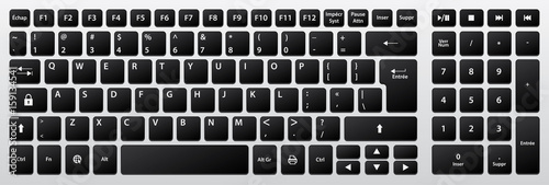 Clavier qwerty noir et blanc photo