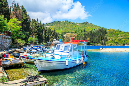 Boats in port Kouloura in Corfu, Greece © Marcin Krzyzak