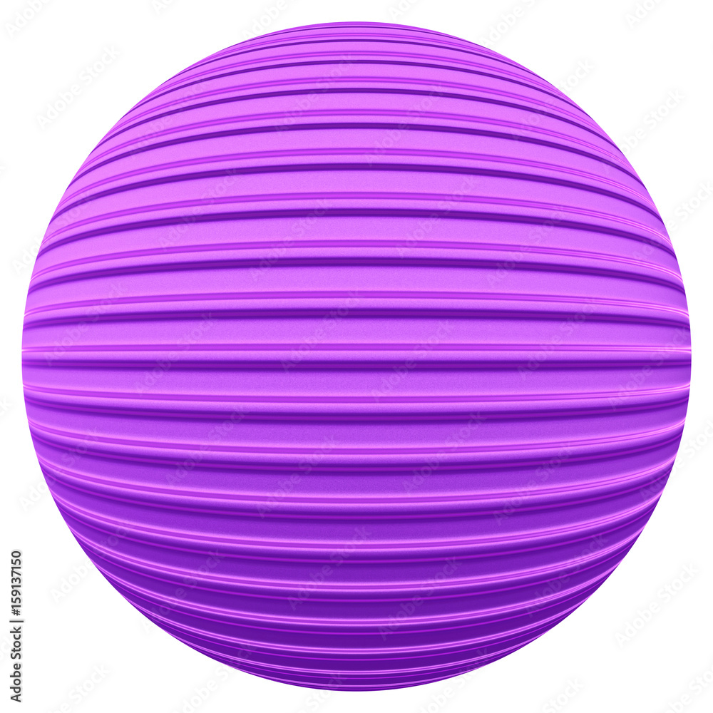 Purple striped decoration ball - 3d illustration Purple striped decoration ball - 3d illustration